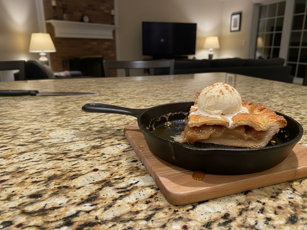Hot Skillet Apple Pie with Brandy Sauce